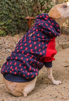 Moletom Raglan Argyle Vermelho - Ammolite Pet Supply