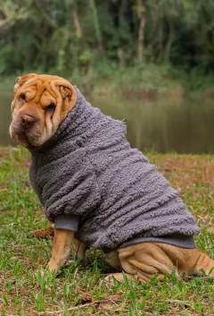 Suéter Sherpa Chumbo - Ammolite Pet Supply