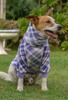 Suéter Fleece Xadrez Lavanda