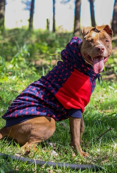 Moletom Raglan Argyle Vermelho - Ammolite Pet Supply