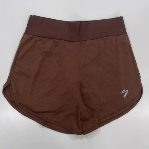 Short Duplo Com Bolsos Marrom