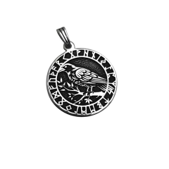 Animales Nordicos Cuervo con runas / Plata 925 - Van Allen Joyas