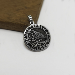 Animales Nordicos Cuervo con runas / Plata 925 - comprar online
