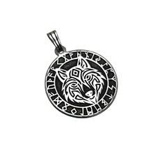 Animales Nordicos Lobo con runas / Plata 925 - Van Allen Joyas