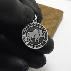 Animales Nordicos Jabali con runas / Plata 925 en internet
