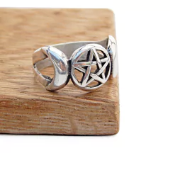 Anillo Diosa Triple Wicca / Plata 925 - Van Allen Joyas