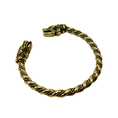 Brazalete tipo Torque Vikingo Lobo Fenrir / Bronce