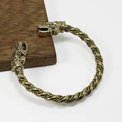 Brazalete tipo Torque Vikingo Lobo Fenrir / Bronce - comprar online