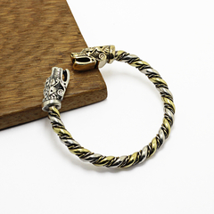 Brazalete Vikingo Lobo Fenrir / Plata 925 Y Bronce - comprar online