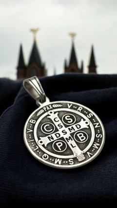 Medalla San Benito 2.4 cm / Plata 925 - tienda online