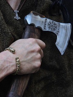 Brazalete tipo Torque Vikingo Lobo Fenrir / Bronce en internet