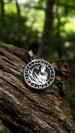Animales Nordicos Oso con runas / Plata 925