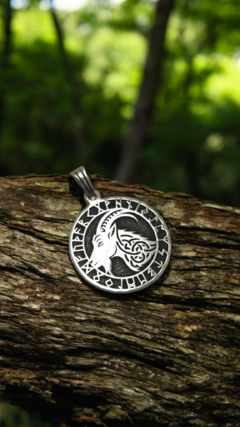 Animales Nordicos Cabra con runas / Plata 925