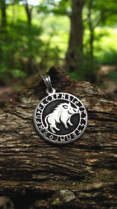 Animales Nordicos Jabali con runas / Plata 925