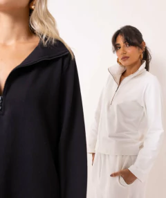 blusa manga longa moletom branca