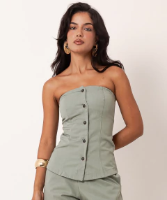 Imagem do Colete tomara que caia blundenz liocel sarjada