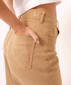 calça reta cotele ocre