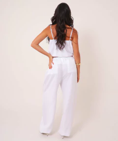 calça reta de liocel off