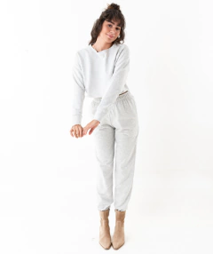 calça jogger moletom mescla