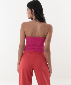 cropped tomara que caia viscocrepe pink