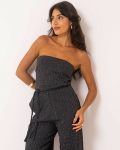 cropped tomara que caia risca de giz preto
