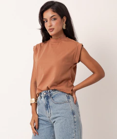 muscle tee algodão pima marrom