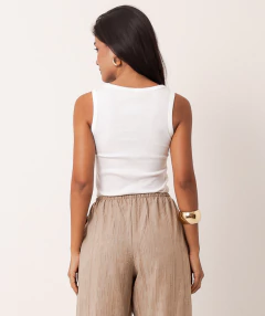 regata canelado algodão decote U off