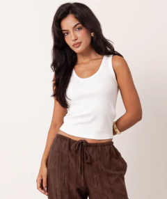 regata canelado algodão decote U off