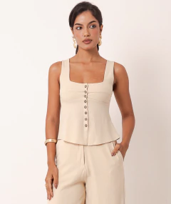 blusa liocel texturizado vanilla