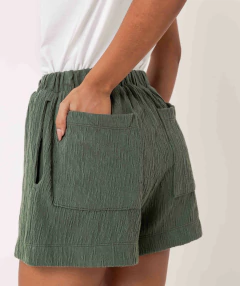 short algodão verde pinho