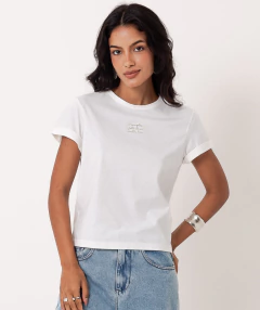 t-shirt bordada algodão off