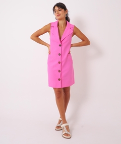 vestido curto viscolinho rosa