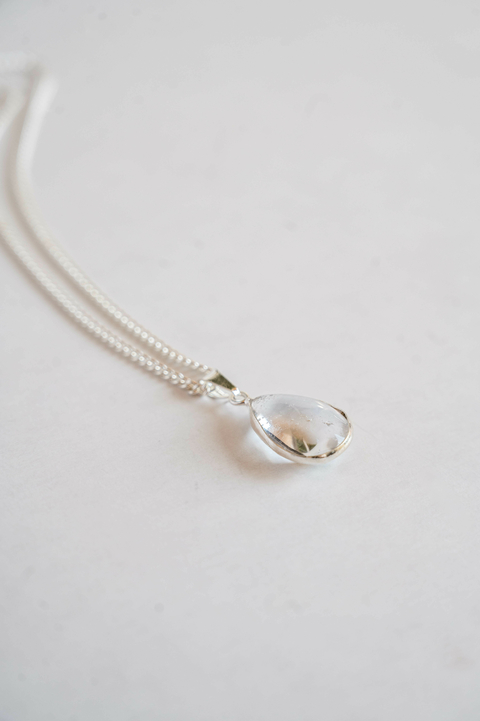 Collar cuarzo cristal gota - comprar online