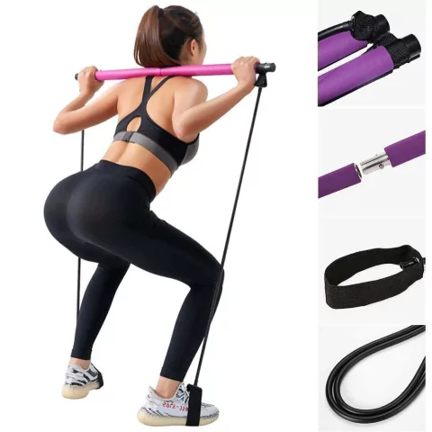 set de entrenamiento de pilates con tubo de resistencia