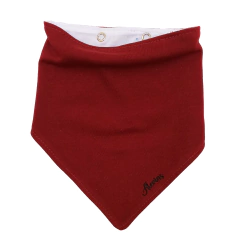 Babero Bandana Algodón Bordo con Blanco
