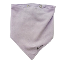 Babero Bandana Algodón Lila con Blanco