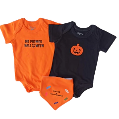 Combo 2 Bodys Y Bandana Halloween Mi primer & Calabaza