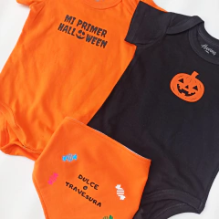 Combo 2 Bodys Y Bandana Halloween Mi primer & Calabaza en internet