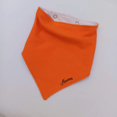 Babero Bandana Algodón Naranja con Blanco - comprar online