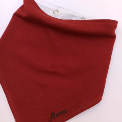 Babero Bandana Algodón Bordo con Blanco - comprar online