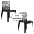 Kit 2 Cadeira Para Mesa de Jantar Gruvyer Polipropileno Vazado Coral Premium Eco Casa Cozinha Decoração New Plastic - comprar online