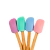 Espátula de Silicone Colorida Com Cabo de Madeira 29cm Para Cozinha Multiuso Para Panelas Antiaderentes Útil Bazar - online store