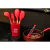 Kit Utensilios Cozinha Silicone 7 Peças Colher Espátula Pincel Concha Pegador Fue Suporte Rosa Preto Vermelho en internet