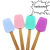 Image of Espátula de Silicone Colorida Com Cabo de Madeira 29cm Para Cozinha Multiuso Para Panelas Antiaderentes Útil Bazar