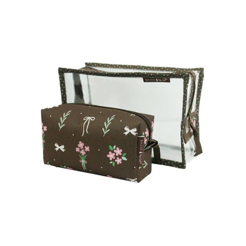 Conjunto Necessaire Retangular + Estojo Godão Boho Sabra By Sof