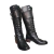 Botas largas negras tipo militar con tacón bajo, diseño elegante y cómodo. Ideales para cualquier ocasión. Fabricadas con materiales de alta calidad por Tu Estilo Shoes.