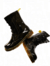 Botas negras de amarrar en charol planas - Calzado Junior - comprar online