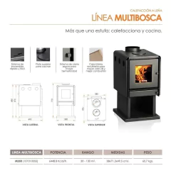 Salamandra Leña Bosca Multi Bosca 350 6500 Kcal - comprar online