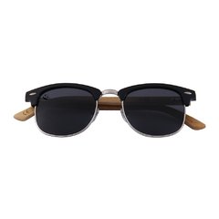 Lentes de Sol Tigris Negros Oscuros & Patillas de Bambú - UV400 Unisex - PANDAS® Lentes de Sol para Mujer y Hombre Polarizados de Madera y Bambú