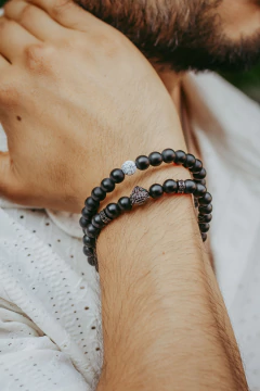 Pulsera de Jaguar de Piedra Natural Negra para Caballero - PANDAS® Lentes de Sol Polarizados y Accesorios para Mujer y Hombre